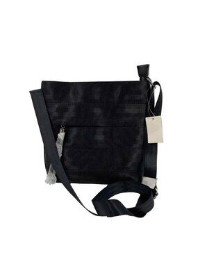 NWT MARLA WYNNE Black SEAT BELT Crossbody Purse